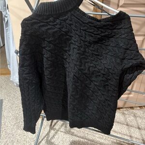 Black Cable Knit Women's Sweater